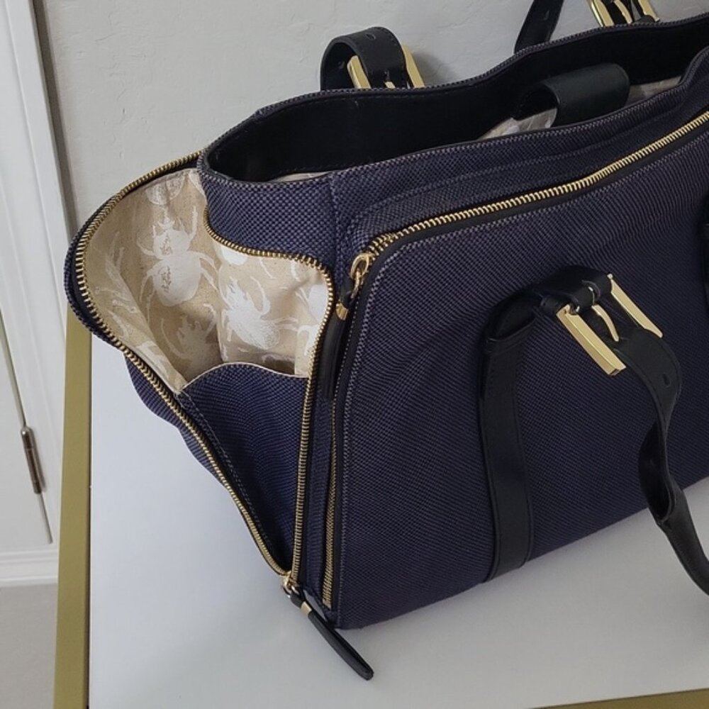 India Hicks Duchess of Windsor Laptop/Briefcase Leather Trim Handles - Picture 7 of 15